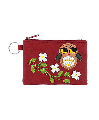 Looky-loo Owl Leather Bag Charm Key Holder 